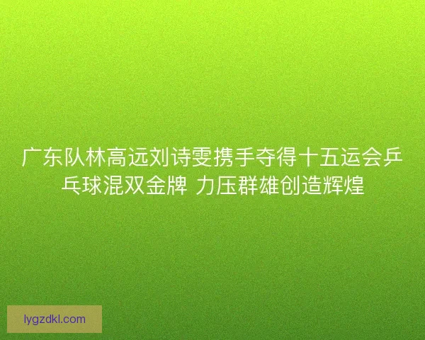 广东队林高远刘诗雯携手夺得十五运会乒乓球混双金牌 力压群雄创造辉煌
